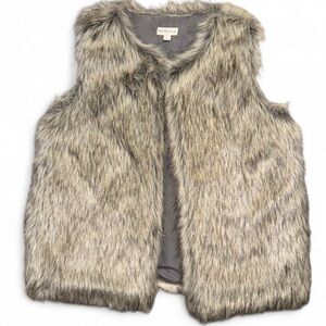 Merona Faux Fur Vest – Size Large – Gray/Black – Lined